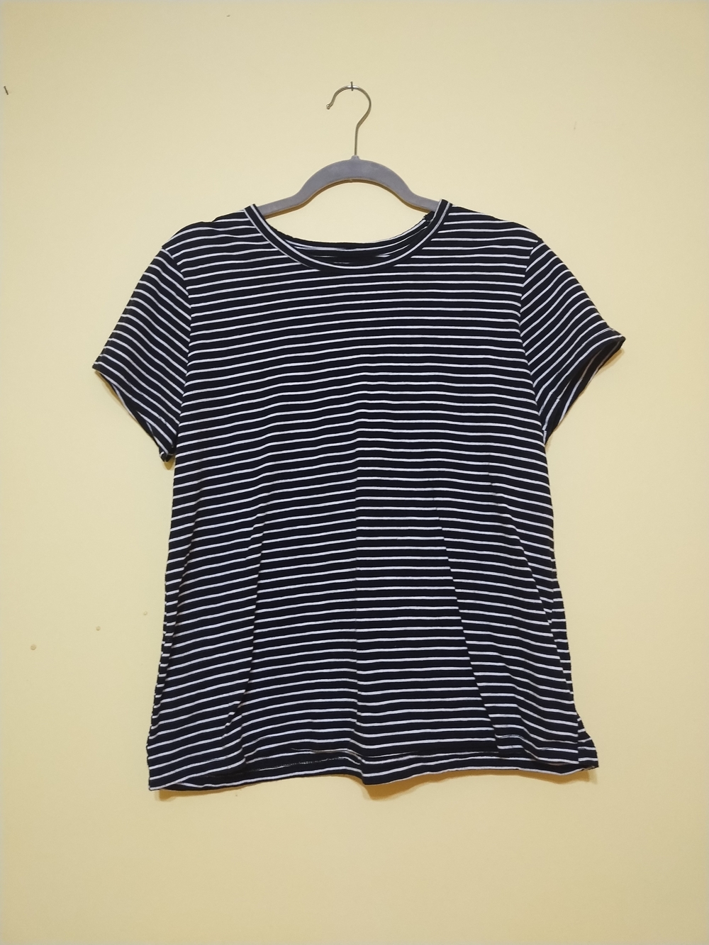 Time And Tru Black And White Striped Tee